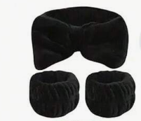 [3-Piece Spa Essential Set] Headband & Wristbands for Face Washing and Makeup